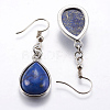 Natural Lapis Lazuli Dangle Earrings X-EJEW-P143-A07-2