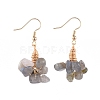 Natural Labradorite Clip Beads Dangle Cluster Earrings EJEW-JE03949-02-1