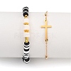 Stretch Bracelets & Sideways Cross Links Bracelets Set BJEW-JB05341-02-6