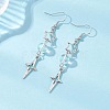 Star Alloy Synthetic Moonstone Bead Dangle Earrings EJEW-JE06790-2