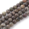 Natural Flower Agate Beads Strands X-G-Q462-6mm-34-1