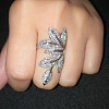 Brass Micro Pave Clear Cubic Zirconia Finger Rings FS-WG77E03-02-1
