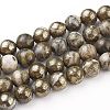 Natural Pyrite Beads Strands X-G-G839-01-10mm-1