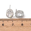Brass Micro Pave Clear Cubic Zirconia Stud Earrings EJEW-C174-02E-P-5