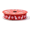 5 Yards Christmas Polyester Printed Grosgrain Ribbon OCOR-A008-01F-1