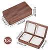 2-Slot Black Walnut Jewelry Magnetic Storage Boxes CON-WH0095-09A-2
