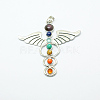 Vintage Chakra Jewelry Alloy Bezel Gemstone Big Pendants G-M039-01-2