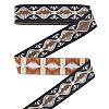7M Polyester Jacquard Flower Ribbon OCOR-WH0088-86-1