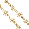 Brass Pave Clear Cubic Zirconia Star Link Chain Bracelet Making AJEW-JB01639-3