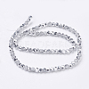 Faceted(32 Facets) Round Half Plated Electroplate Glass Beads Strands X-EGLA-J042-4mm-H02-3