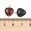 Natural Indian Agate Heart Charms KK-B157-38B-G-3