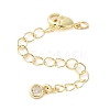 Brass Micro Pave Clear Cubic Zirconia Chain Extender KK-B148-10G-01-1
