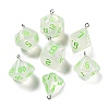 7 Styles Transparent Resin Polyhedral Dice Pendants Set RESI-A029-01K-1