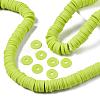 Flat Round Handmade Polymer Clay Beads CLAY-R067-12mm-10-5
