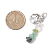Natural Peridot & Quartz Crystal Chips Pendant Decoration HJEW-JM02100-04-3