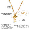 304 Stainless Steel Bamboo Initial Pendant Necklaces for Men Women WM4386-17-1