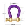 Brass Enamel D-Ring Anchor Shackle Clasps KK-P201-01G-3