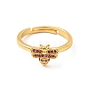 Cubic Zirconia Honeybee Adjustable Ring RJEW-D076-05G-2