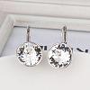 Real Platinum Plated Tin Alloy Cubic Zirconia Leverback Earrings EJEW-BB09658-P-1