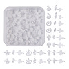 60 Sets 6 Style Crown & Cross & Swan & Vortex Transparent Resin Stud Earrings for Women EJEW-BG0001-02-3
