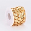 Textured Brass Handmade Link Chains CHC-G006-08G-4