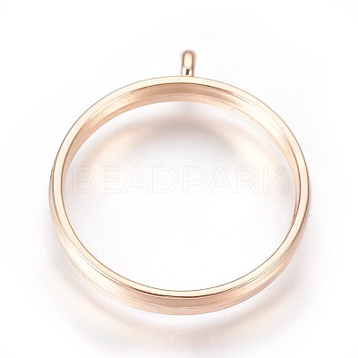 Alloy Open Back Bezel Pendants X-PALLOY-WH0030-01G-1