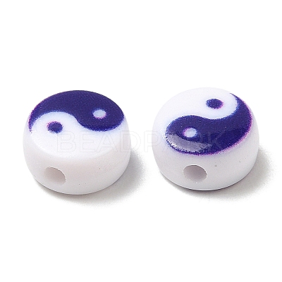 Printed Opaque Acrylic Beads OACR-L015-01A-1