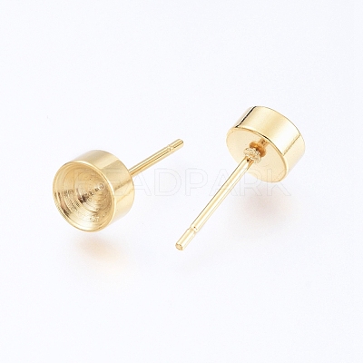 304 Stainless Steel Stud Earring Settings STAS-I088-H-03G-1