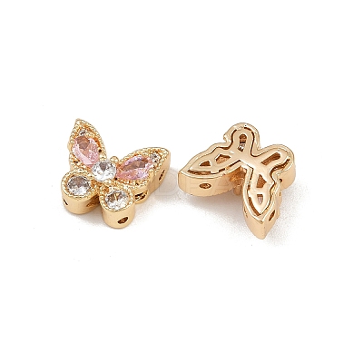 Brass Micro Pave Cubic Zirconia Multi-Strand Butterfly Links KK-K407-29G-03-1