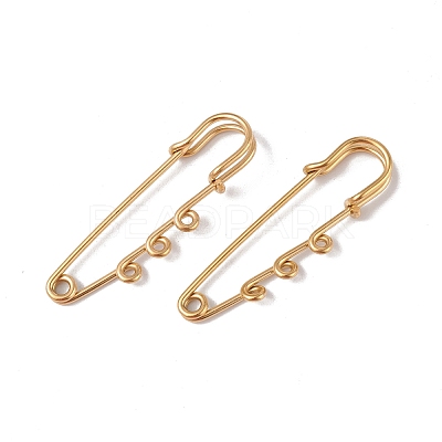 Ion Plating(IP) 304 Stainless Steel Safety Pins Brooch Findings STAS-I673-06G-1