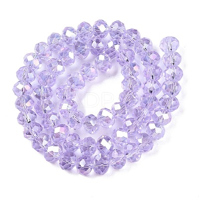Electroplate Glass Beads Strands X-EGLA-A044-T8mm-B17-1