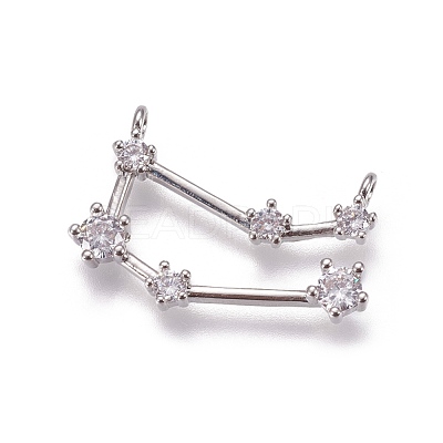 Brass Micro Pave Cubic Zirconia Pendants ZIRC-F099-20P-06-1