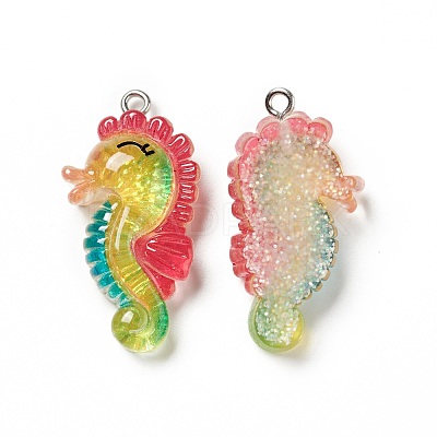 Ocean Theme Transparent Resin Pendants RESI-E024-05P-02-1