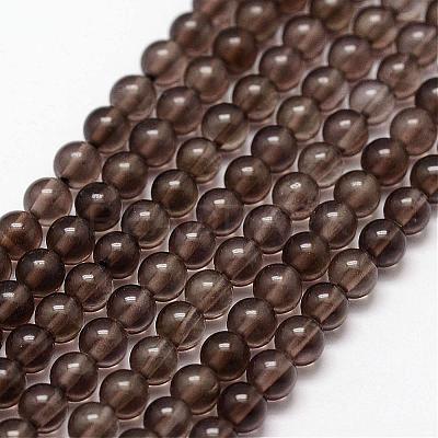 Natural Smoky Quartz Beads Strands G-N0195-02-3mm-1