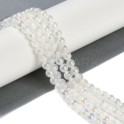 Plating Natural Selenite Beads Strands G-G120-A01-02-1
