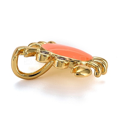 Real 18K Gold Plated Brass Micro Pave Clear Cubic Zirconia Charms ZIRC-L100-020-G-1