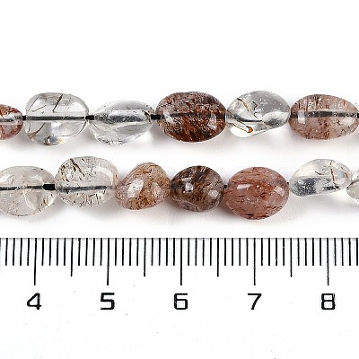 Natural Black Gold Rutilated Quartz Beads Strands LS-G-P497-01A-16-1