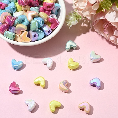 50Pcs UV Plating Opaque Acrylic Beads MACR-YW0004-06-1