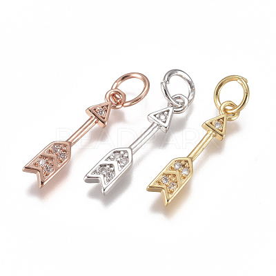 Brass Micro Pave Cubic Zirconia Pendants ZIRC-F111-14-1
