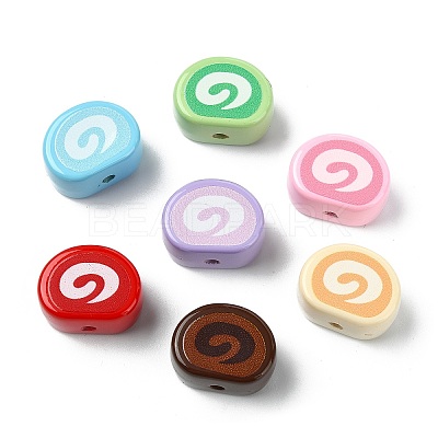 35Pcs 7 Colors Opaque Acrylic Imitation Food Beads OACR-CJ0002-72-1