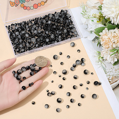 450Pcs 4 Styles Spray Painted Crackle Glass Beads CCG-PA0001-09C-1