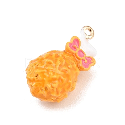 Drumstick Shrimp Alloy Enamel Pendants LS-ENAM-P264-01F-G-1