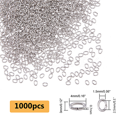 1000Pcs 304 Stainless Steel Open Jump Rings STAS-DC0016-18A-1