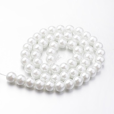 Eco-Friendly Dyed Glass Pearl Round Bead Strands X-HY-A008-8mm-RB001-1
