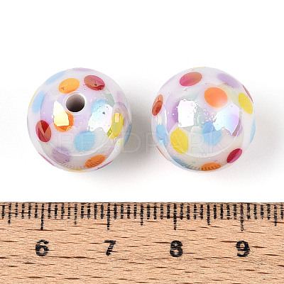 Printed Opaque Acrylic Beads MACR-T048-05B-1