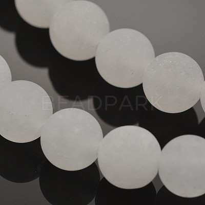 Natural White Jade Round Beads Strands G-G735-08F-8mm-1