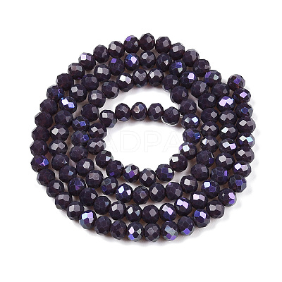 Electroplate Opaque Solid Color Glass Beads Strands LS-EGLA-A044-P4mm-L11-1