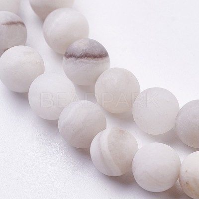 Natural White Agate Bead Strands X-G-J376-02-6mm-1