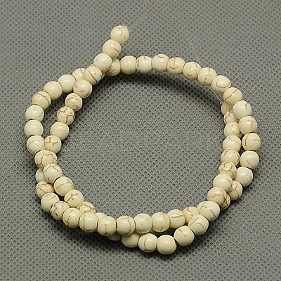 1 Strand Synthetic Turquoise Round Beads Strands X-TURQ-G106-8mm-02Q-1