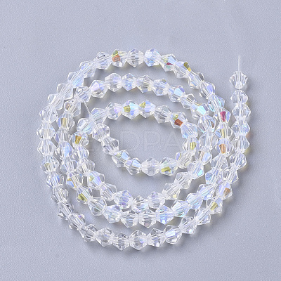 Electroplate Glass Beads Strands X-EGLA-Q118-4mm-C17-1